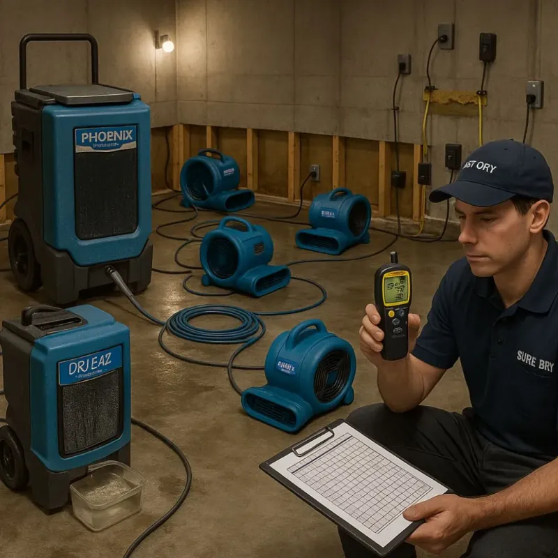 Structural Drying and Dehumidification process in Normandy Park, WA